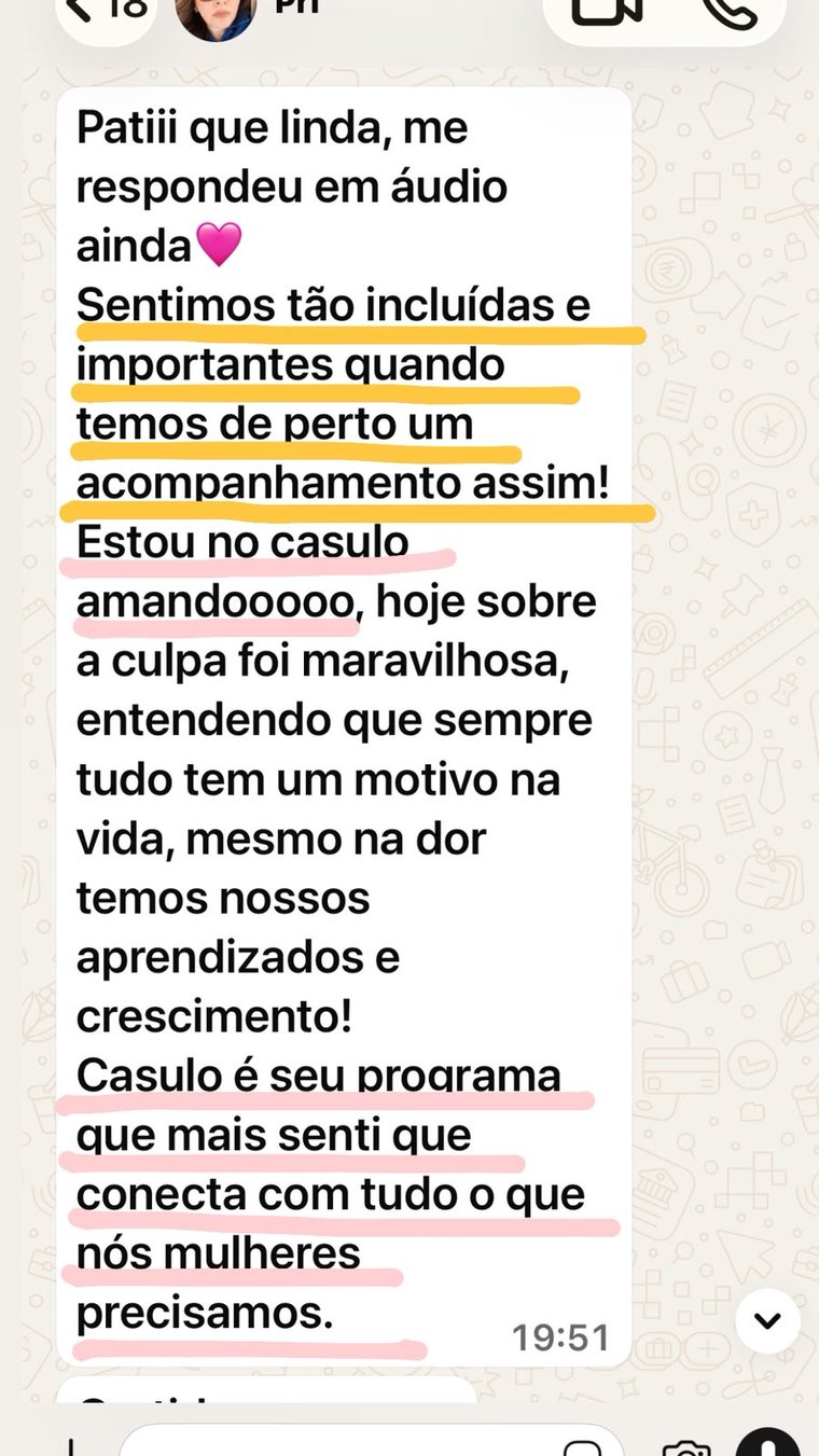 Depoimento de aluna do CASULO