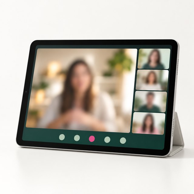 Sessão ao vivo no tablet